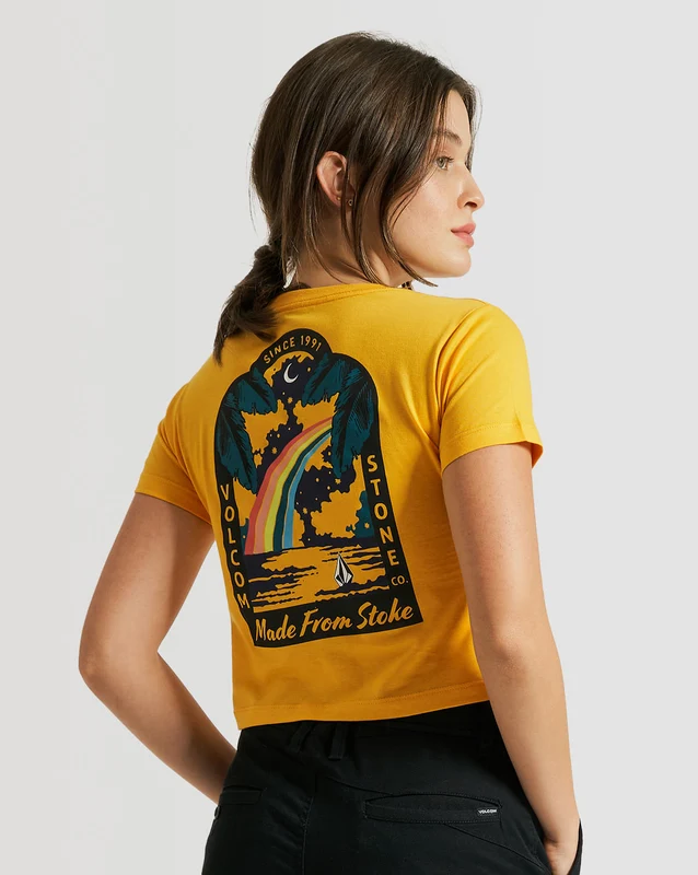 Camiseta Volcom Regular Pocket Dial Amarela GG / AMARELO