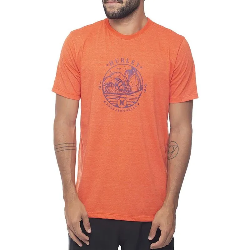 Camiseta Hurley Wave SM23 Masculina Vermelho Mescla P / vermeho