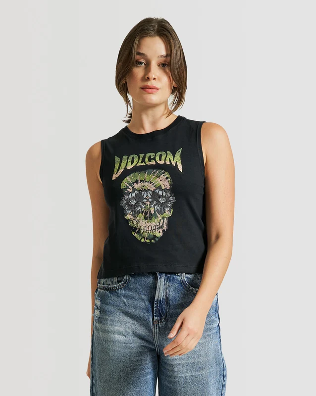 Regata Volcom Hour Crop Preta P / Preto