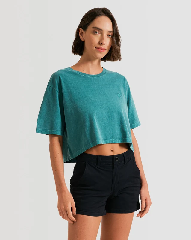 Camiseta Volcom Hour Crop Verde M / VERDE