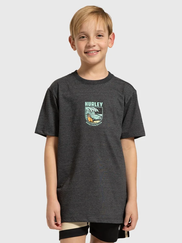Camiseta Hurley Skull Night Juvenil Mescla Preto 10