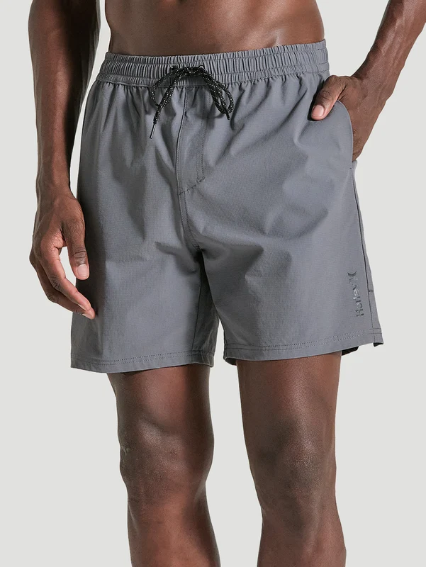 Shorts Tactel 17 Polegadas Chumbo Hurley Alpha Volley GG / Cinza