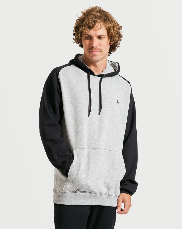 Moletom Volcom Canguru Homak Cinza G / PRETO/MESCLA CINZA