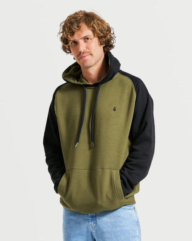 Moletom Volcom Canguru Homak Militar G / PRETO/VERDE MILITAR