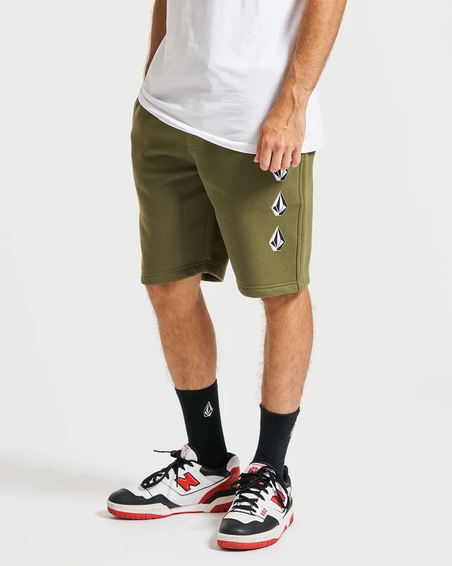 Bermuda Moletom Volcom Iconic Stone Militar P / VERDE MILITAR