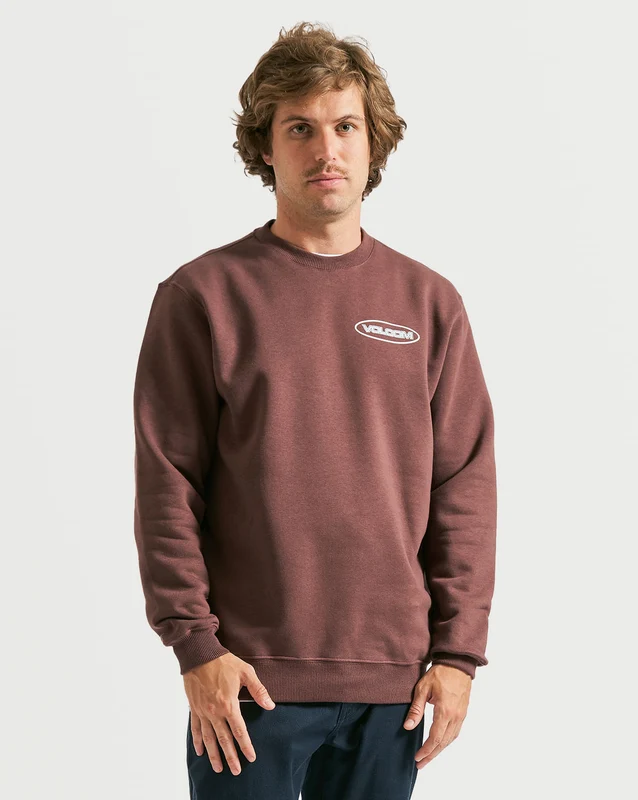 Moletom Volcom Careca Stormy Vinho M / Vermelho