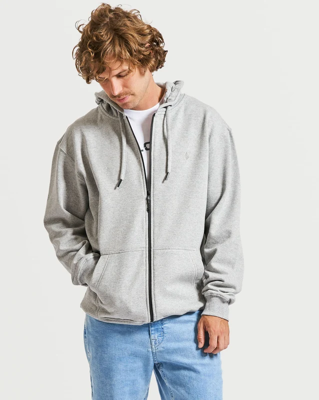 Moletom Volcom Canguru Single Stone Cinza P / MESCLA CINZA