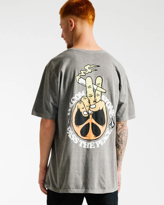Camiseta Vintage Volcom Pass The Peace Cinza G / CINZA