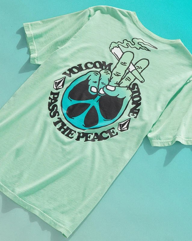 Camiseta Vintage Volcom Pass The Peace Verde P / VERDE