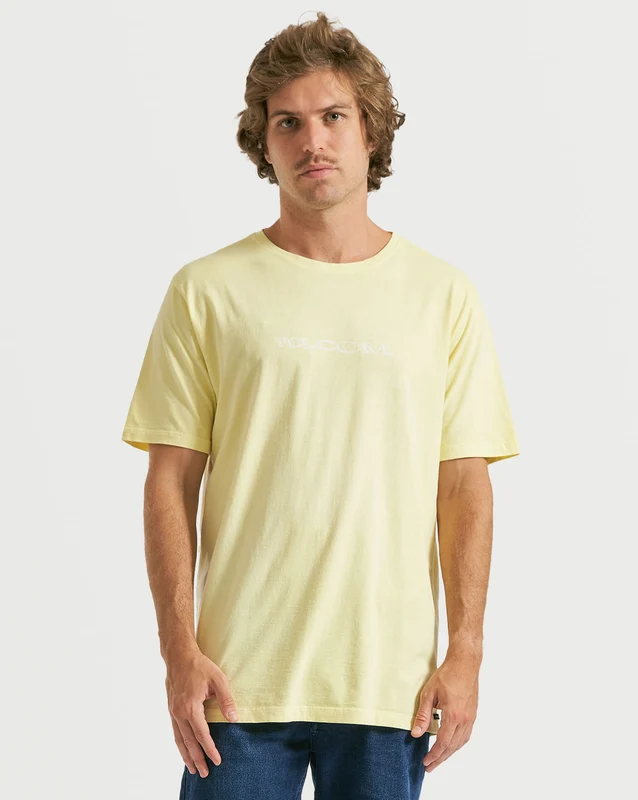 Camiseta Volcom Regular Skiddz Amarela G / AMARELO