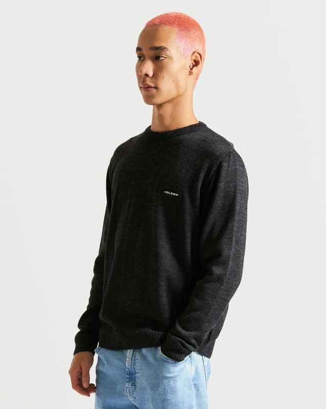 Tricot Volcom Stone Block Preto G / MESCLA PRETO