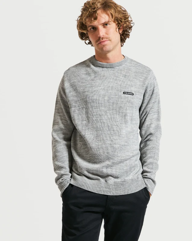 Tricot Volcom Stone Block Cinza P / MESCLA CINZA