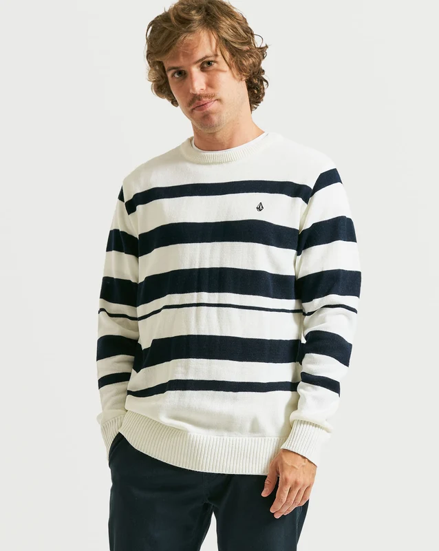 Tricot Volcom Sumpter Off White GG / AZUL ESCURO/OFF WHITE