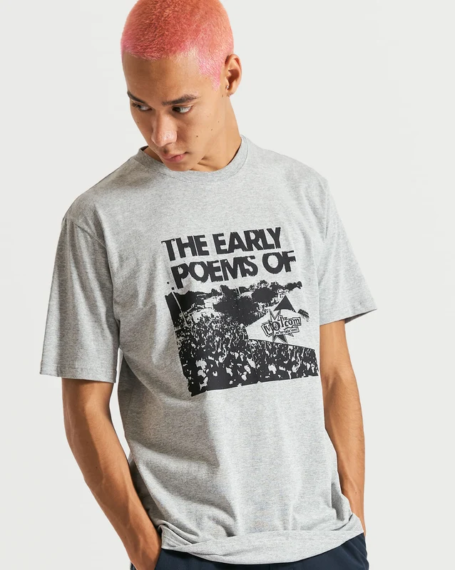 Camiseta Volcom Regular Poems Cinza GG / MESCLA CINZA