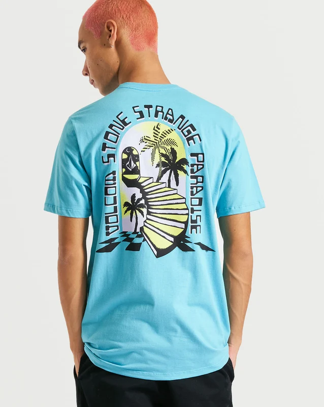 Camiseta Volcom Slim Isle Stone Azul M / AZUL CLARO