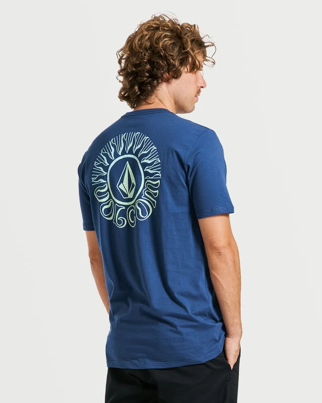 Camiseta Volcom Slim Glass Off Azul Escuro P / AZUL ESCURO