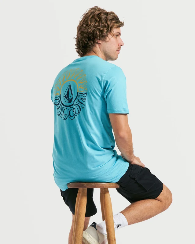 Camiseta Volcom Slim Glass Off Azul Claro G / AZUL CLARO