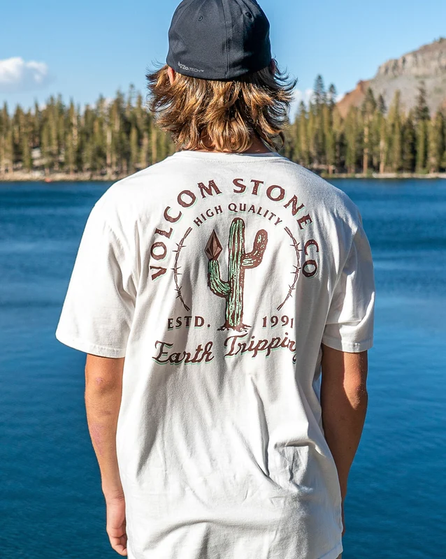 Camiseta Volcom Long Fit Prickly Off White M / OFF WHITE