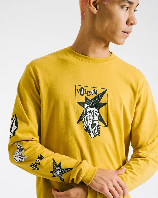 Camiseta Volcom Manga Longa Heritage Amarela P / AMARELO