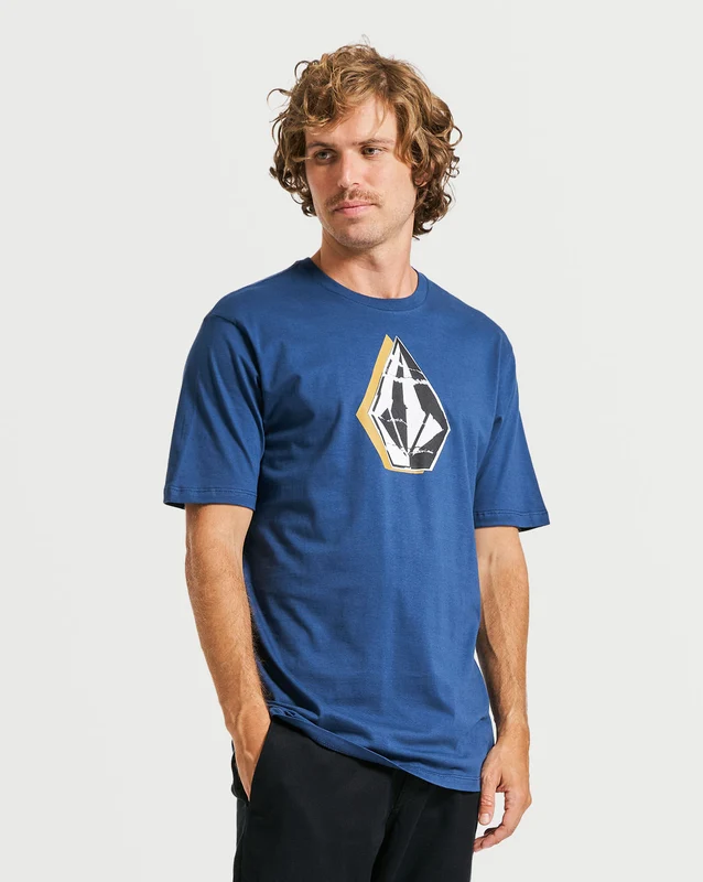 Camiseta Volcom Regular Slightly Removed Azul P / AZUL ESCURO
