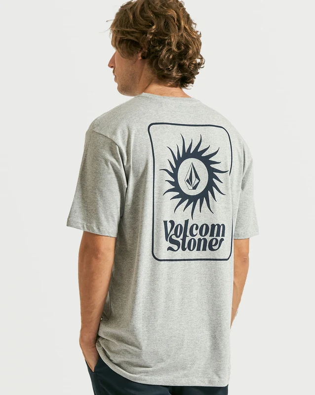 Camiseta Volcom Regular Sunrizer Cinza M / MESCLA CINZA