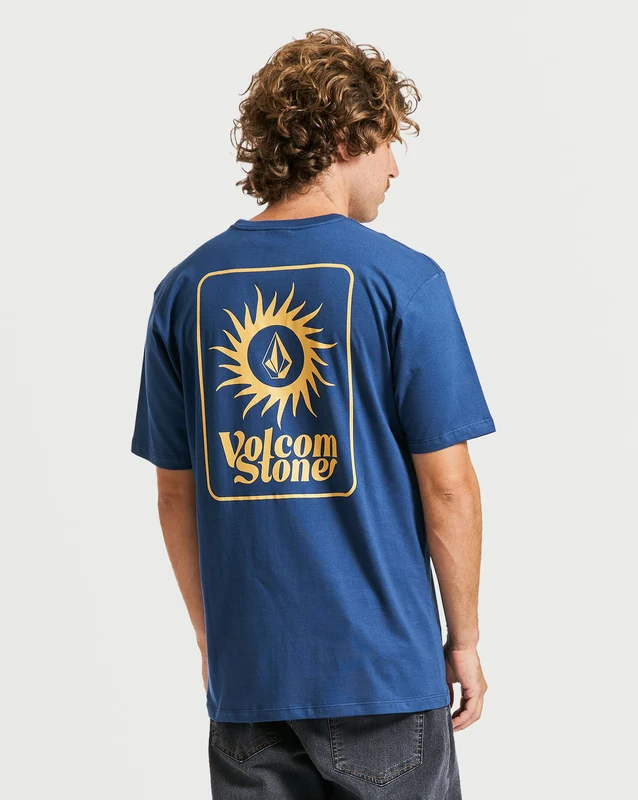 Camiseta Volcom Regular Sunrizer Azul M / AZUL ESCURO