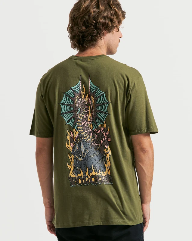 Camiseta Volcom Regular Brimstone Militar M / VERDE MILITAR