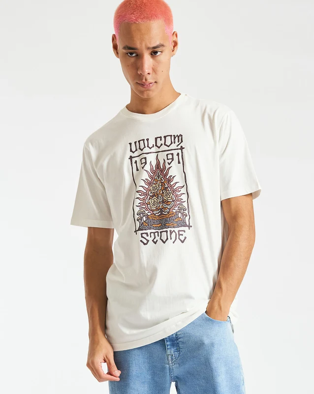 Camiseta Volcom Regular Caged Off White G / OFF WHITE