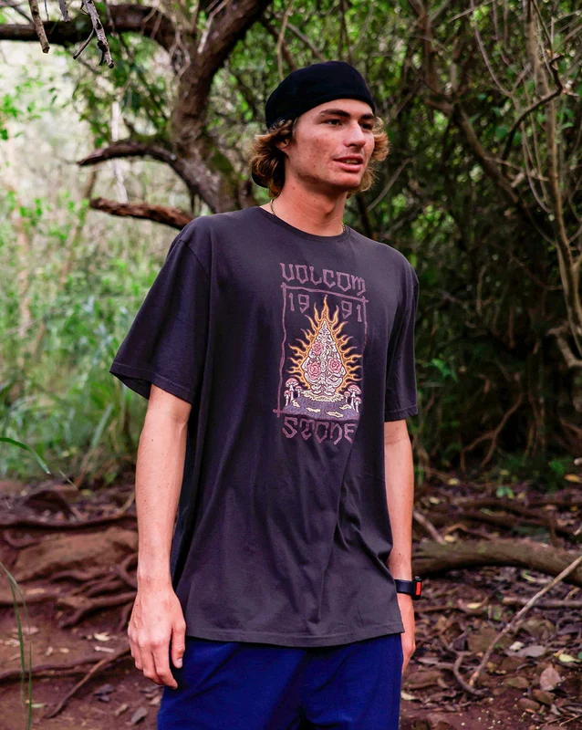 Camiseta Volcom Regular Caged Marrom M / MARROM