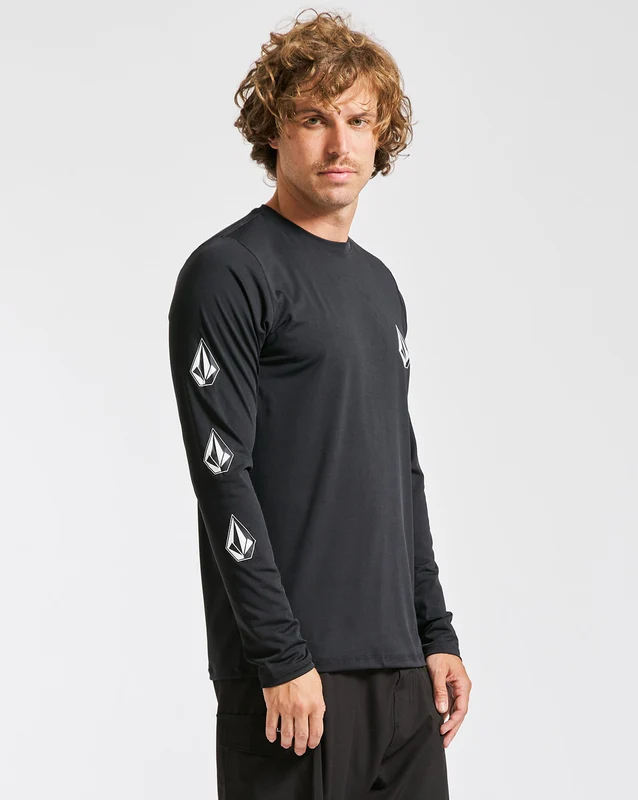 Lycra Volcom Manga Longa Deadly Stones Preta P / Preto