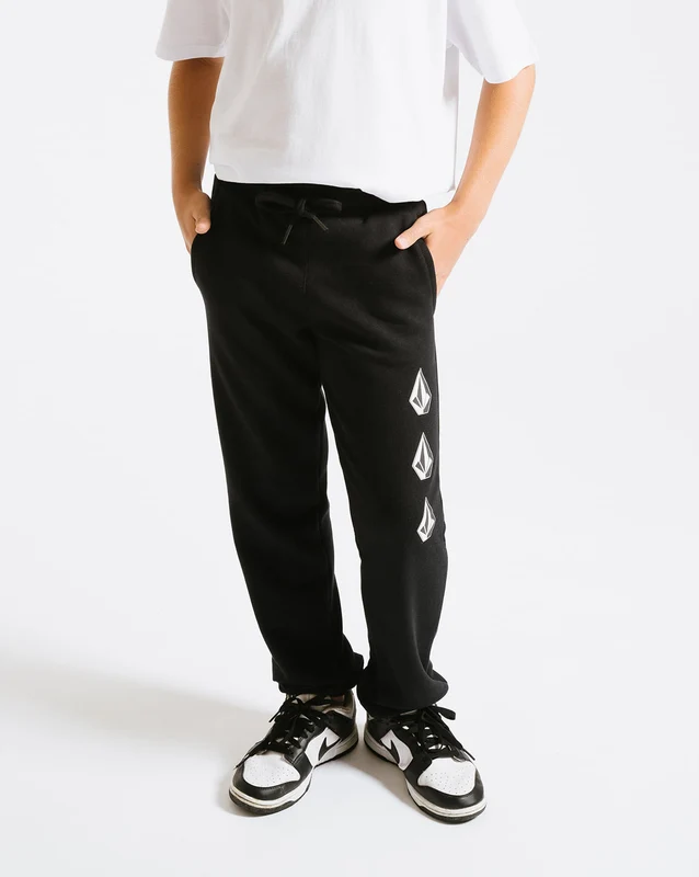 Calça Moletom Volcom Iconic Stone Juvenil Preta 14 / PRETO