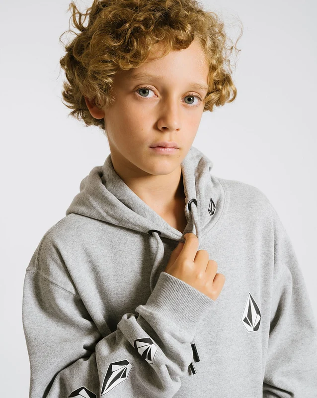 Moletom Volcom Canguru Iconic Juvenil Cinza 12 / MESCLA CINZA