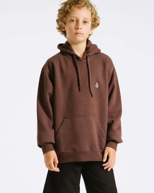Moletom Volcom Canguru Single Stone Juvenil Vinho 10 / VINHO