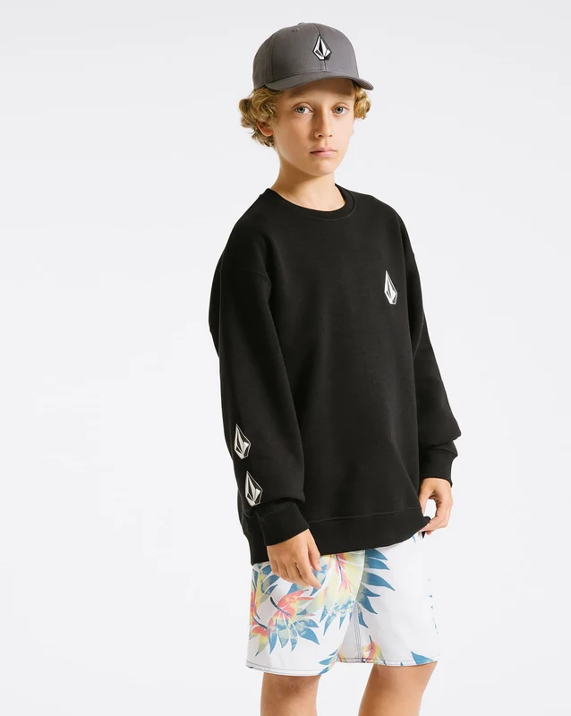 Moletom Volcom Careca Iconic Juvenil Preto 8 / Preto