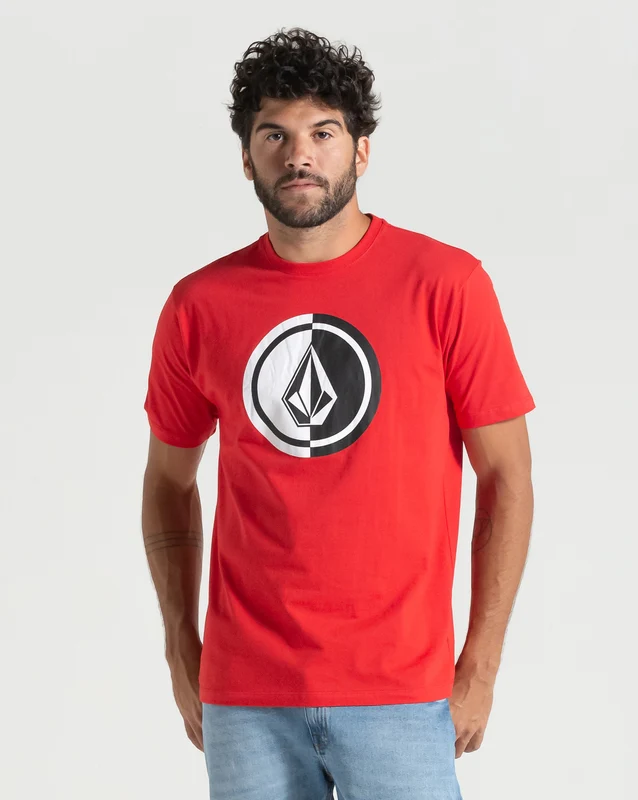 Camiseta Volcom Mega Circle Vermelha GG / Vermelho