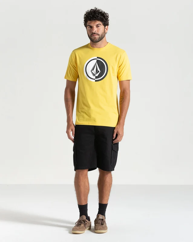 Camiseta Volcom Mega Circle Amarela P / Amarelo