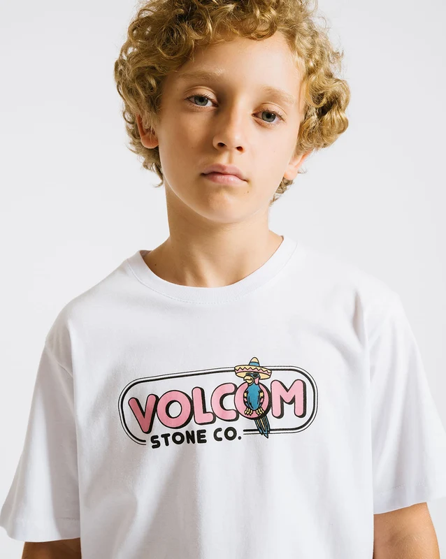 Camiseta Volcom Regular Chelada Juvenil Branca 8 / BRANCO