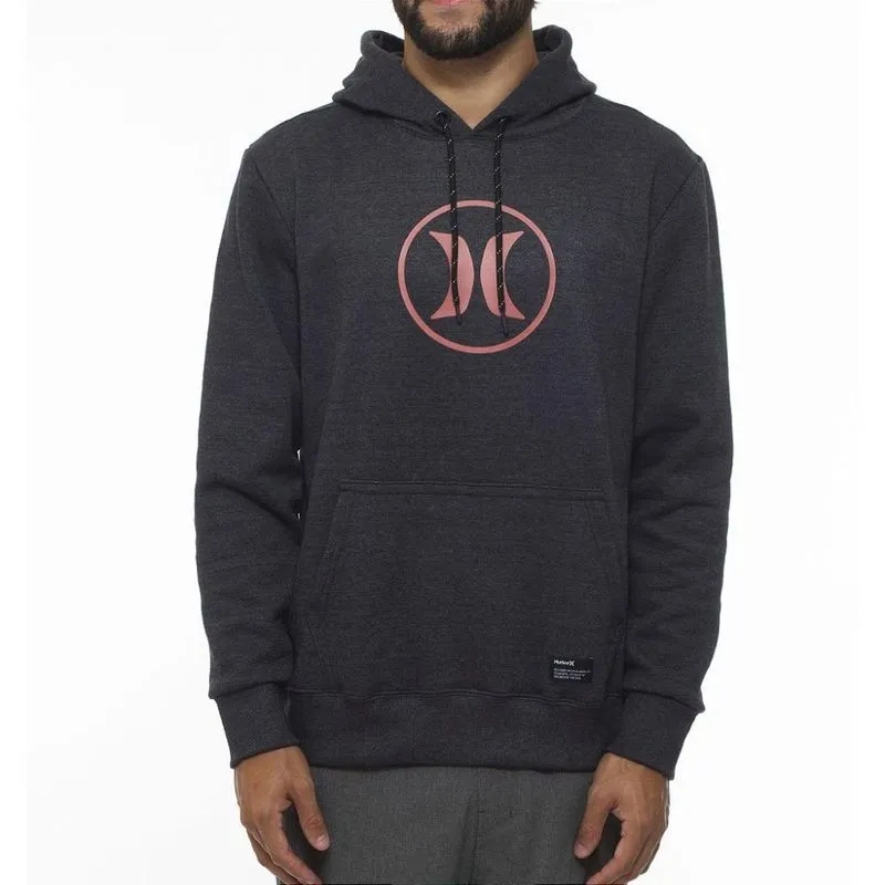 Moletom Hurley Canguru Circle Icon WT23 Preto Mescla M / chumbo
