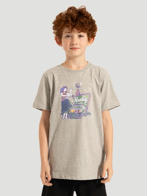 Camiseta Hurley Paint Juvenil Cinza 10 / Cinza