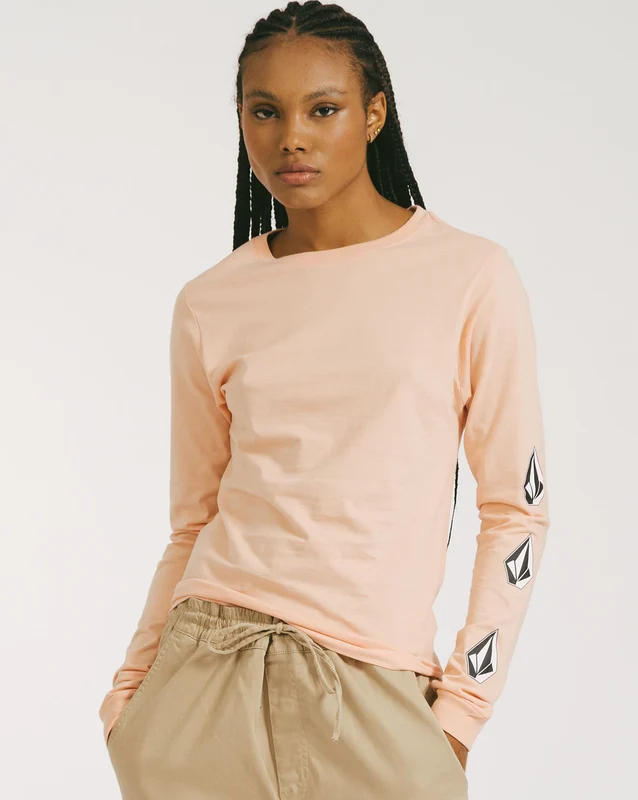 Camiseta Volcom Manga Longa Iconic Rosa G / ROSA