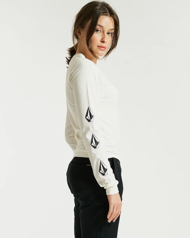 Camiseta Volcom Manga Longa Iconic Off White GG / OFF WHITE