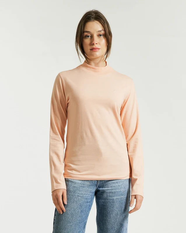 Camiseta Volcom Manga Longa Single Stone Rosa GG / ROSA