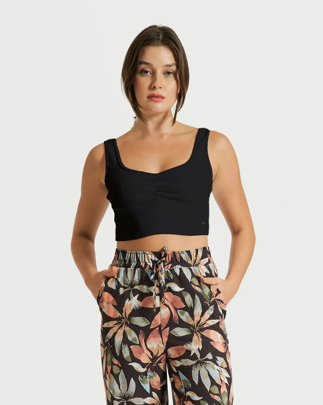 Top Volcom Lil Rib Preto M / PRETO
