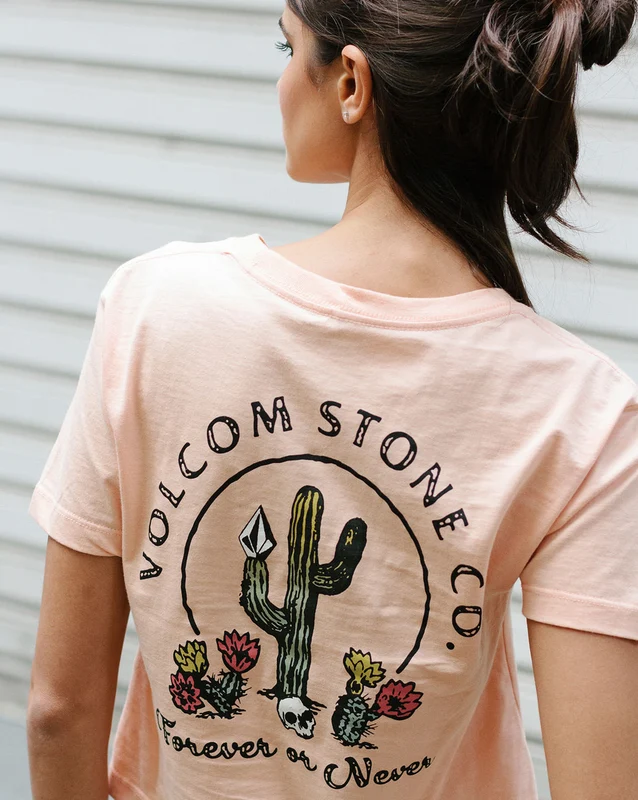 Camiseta Volcom Regular Forever Or Never Rosa G / ROSA