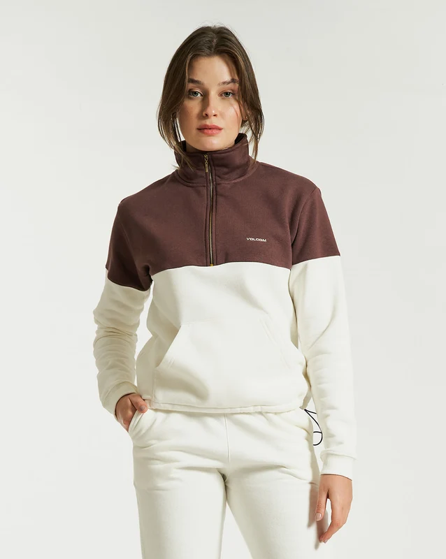 Moletom Volcom Canguru Struck Off White G / OFF WHITE