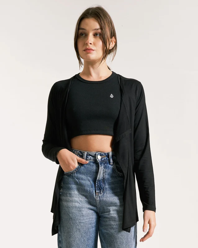 Cardigan Volcom Go Go Wrap Preto GG / PRETO