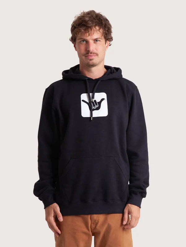 Moletom Canguru Preto Hang Loose Logo GG / Preto