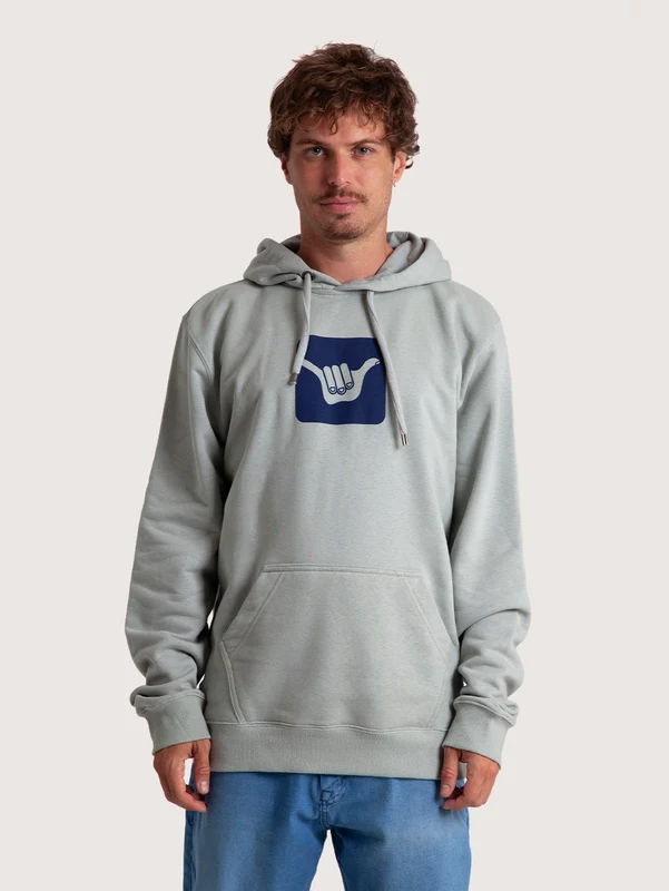 Moletom Canguru Azul Claro Hang Loose Logo P / AZUL CLARO