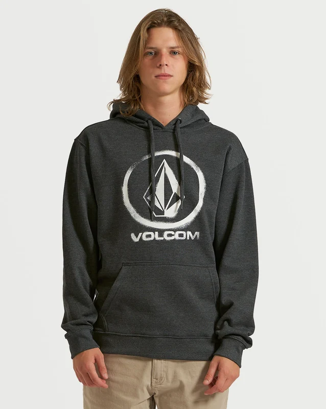 Moletom Volcom Canguru Logo Preto P / MESCLA PRETO