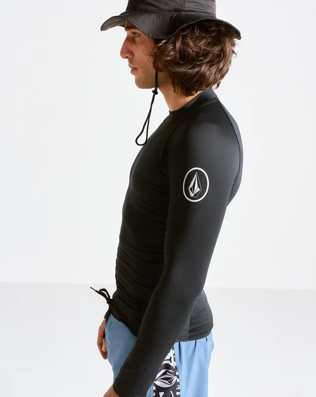 Lycra Volcom Manga Longa Circle Stone Preta M / PRETO